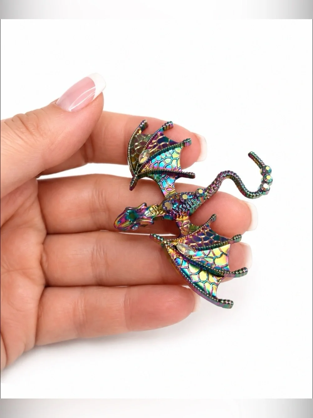 Dragon Fantasy Oil Slick Brooch Flying Dragon Modern